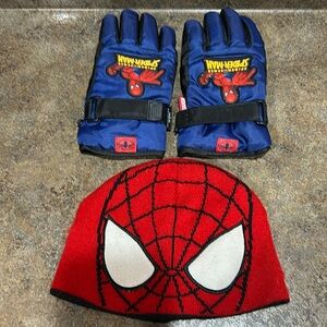 Boys, Spider-man, gloves, and hat set